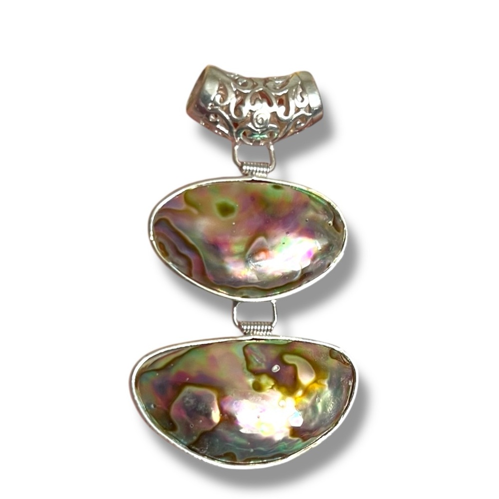 Silver Filigree Abalone Pendant - Picture 6 of 6